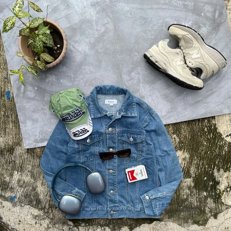 Grunge Indie Denim jacket Wanita blue photo 1