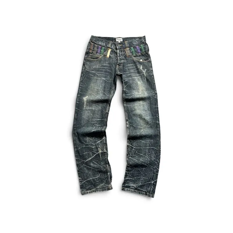 VTG Nylaus Clothing Storm Faded Double Waist Jeans photo 1