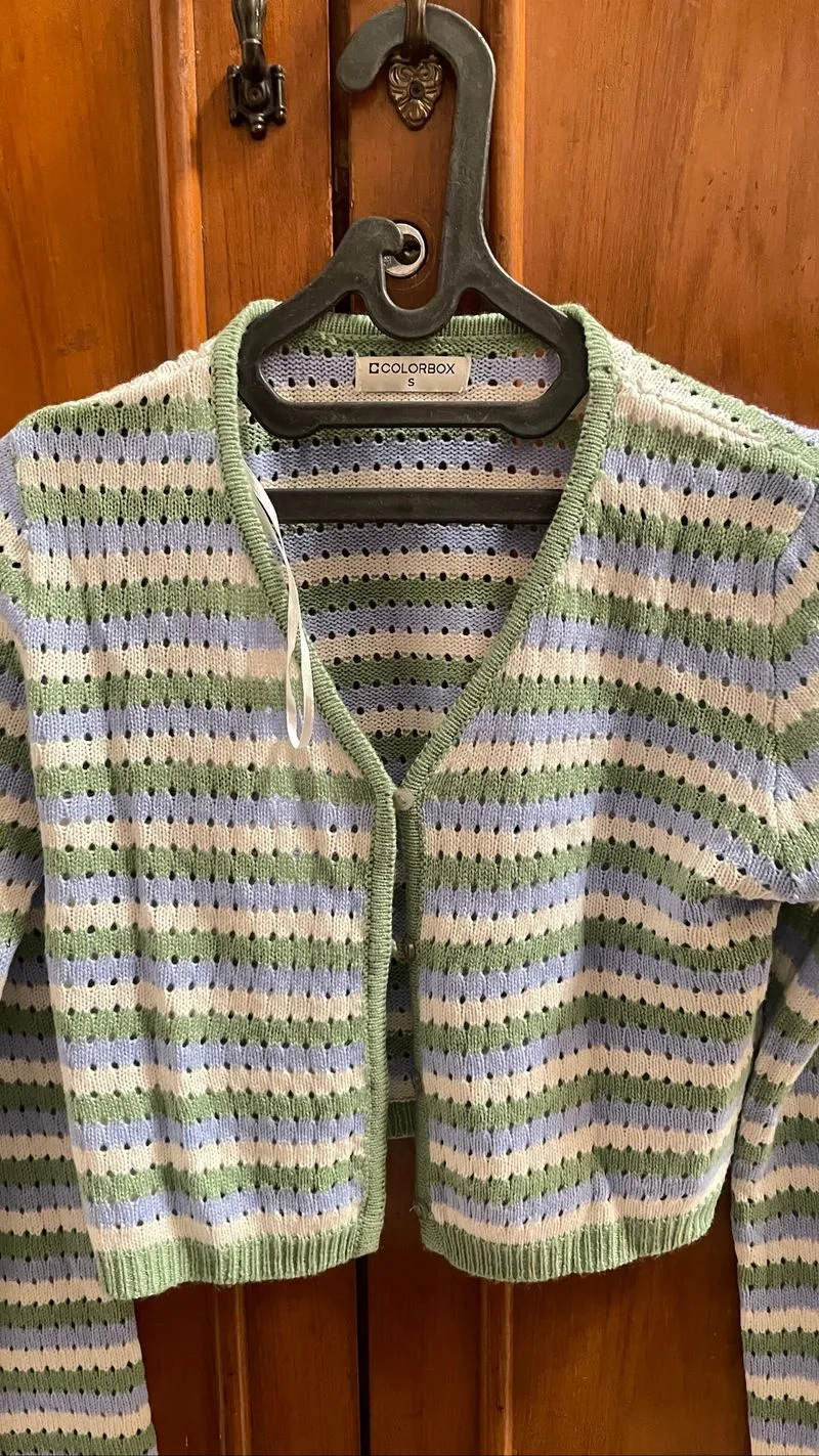 Colorbox Long Sleeve Striped Cardigan Green photo 1