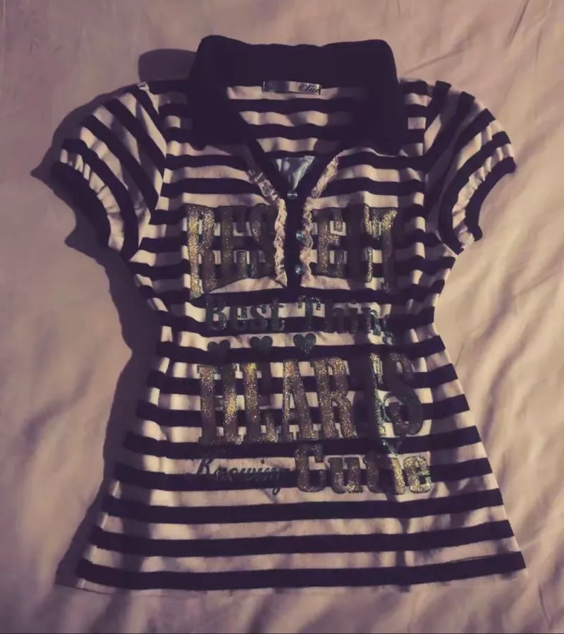 Sue striped collared shirt Y2K  photo 1