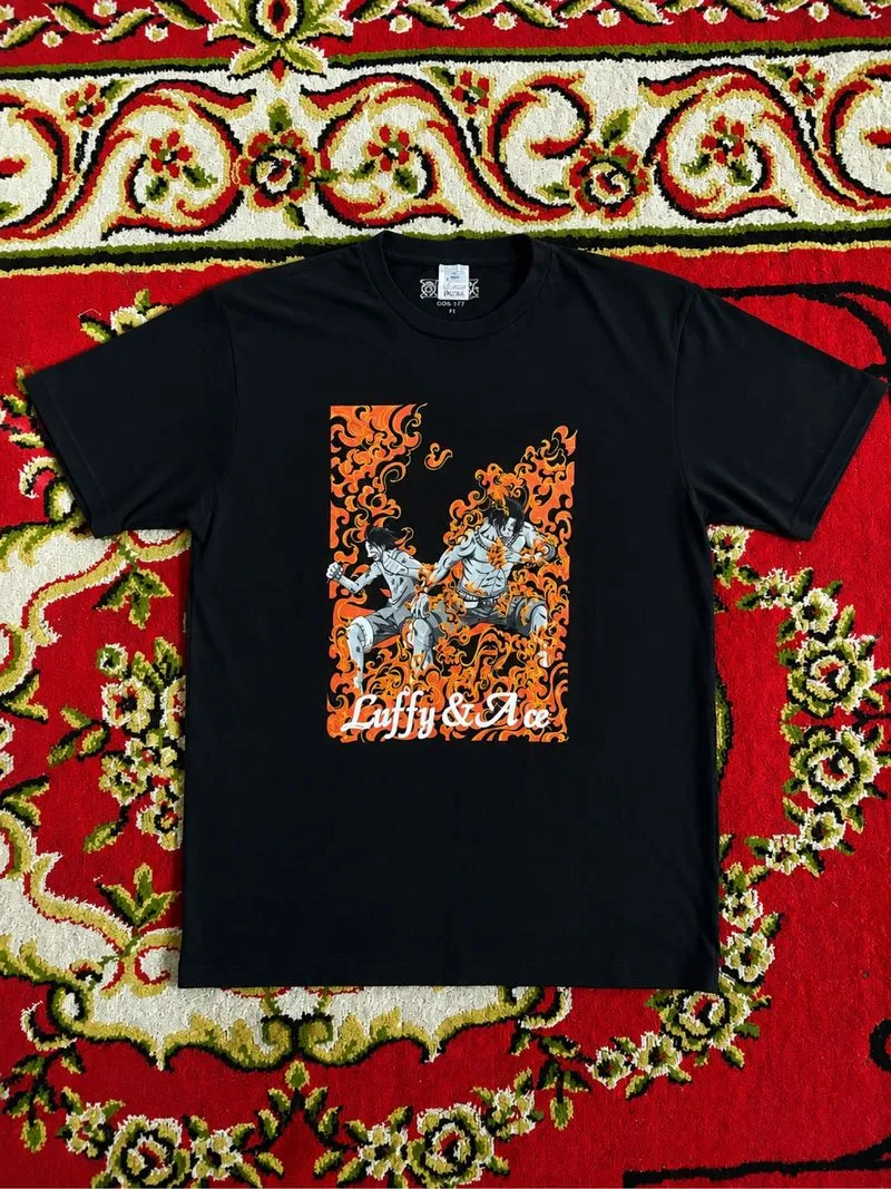 One piece luffy x ace t shirt kaos anime  photo 1