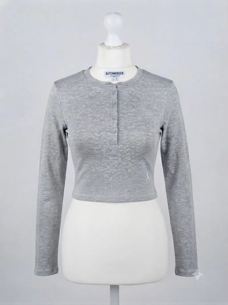 Grey henley top photo 1