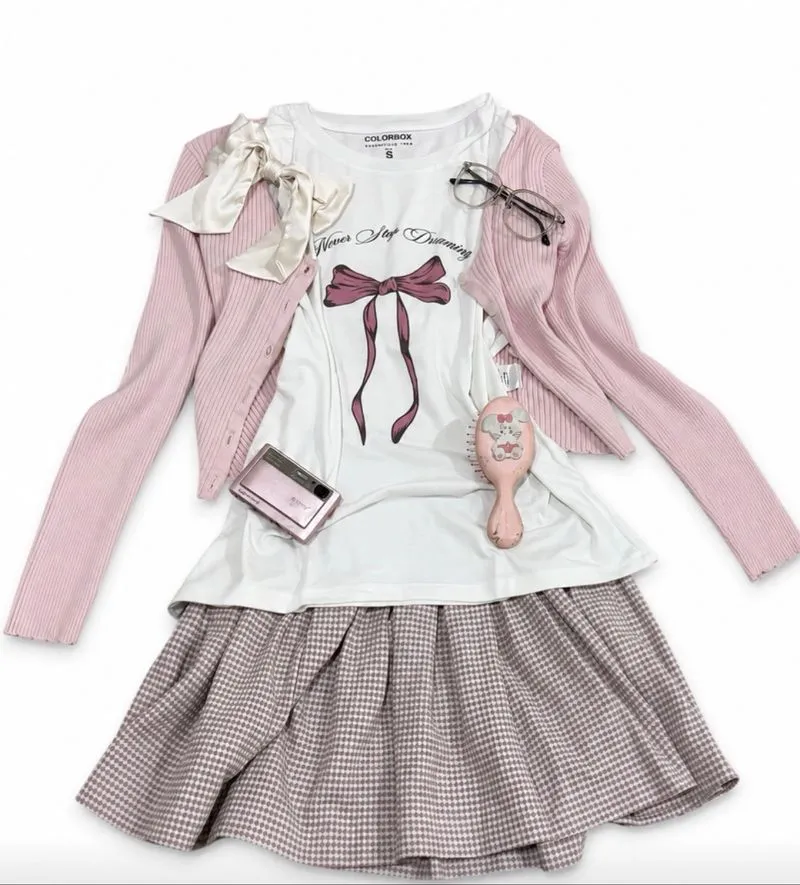 kaos panjang semi fitted coquette dollette cute photo 1