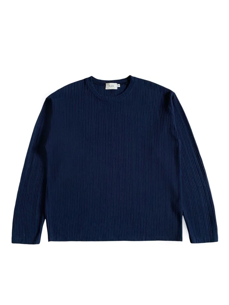 Rumor l/s rib knitted navy knit knitwear long sleeve photo 1