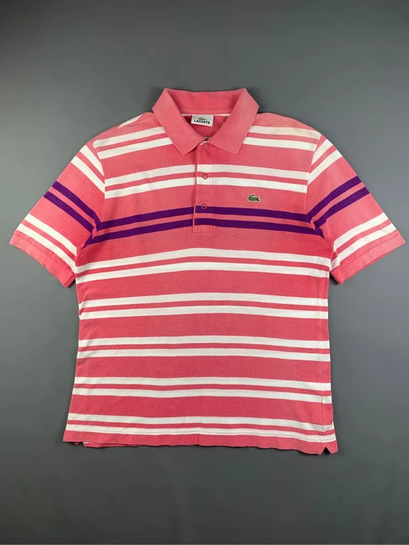 Lacoste Pink Stripes Polo (M) photo 1
