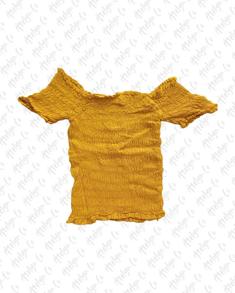 Tops Sabrina Kerut Yellow Mustard photo 1