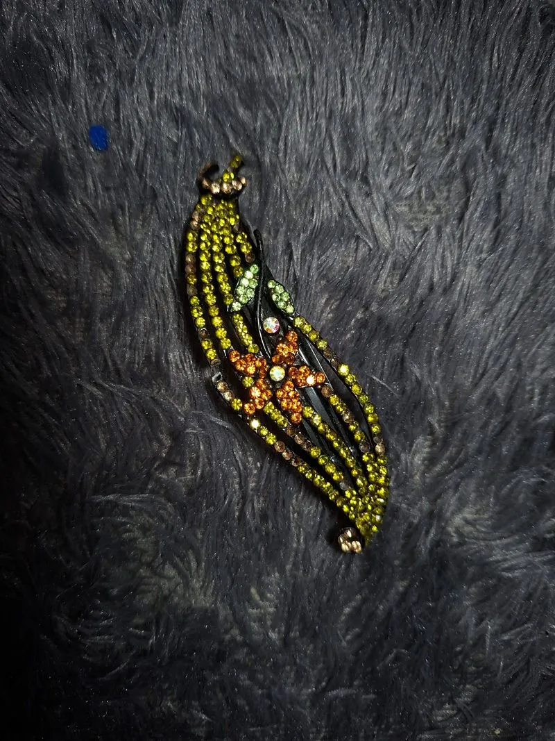 Vintage Beaded Flower Hairpin photo 1