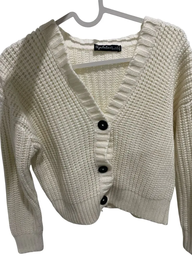 Cardigan Rajut Cream V-Neck photo 1