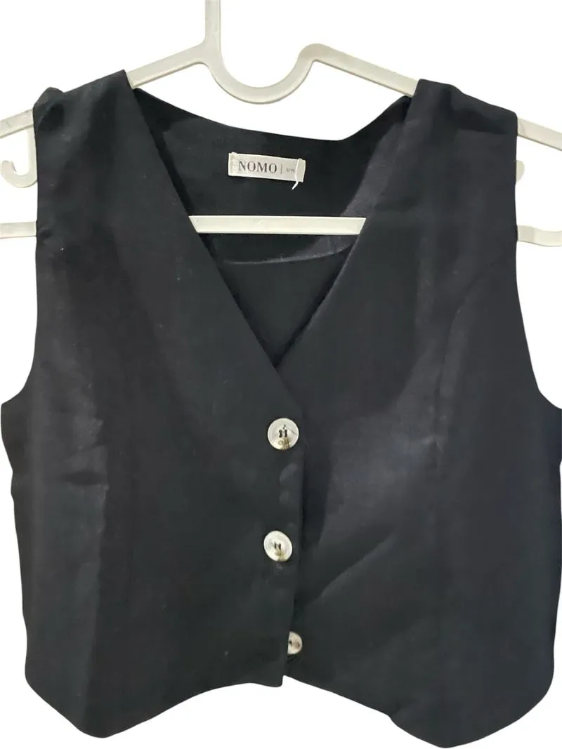NOMO Black Button-Up Vest photo 1