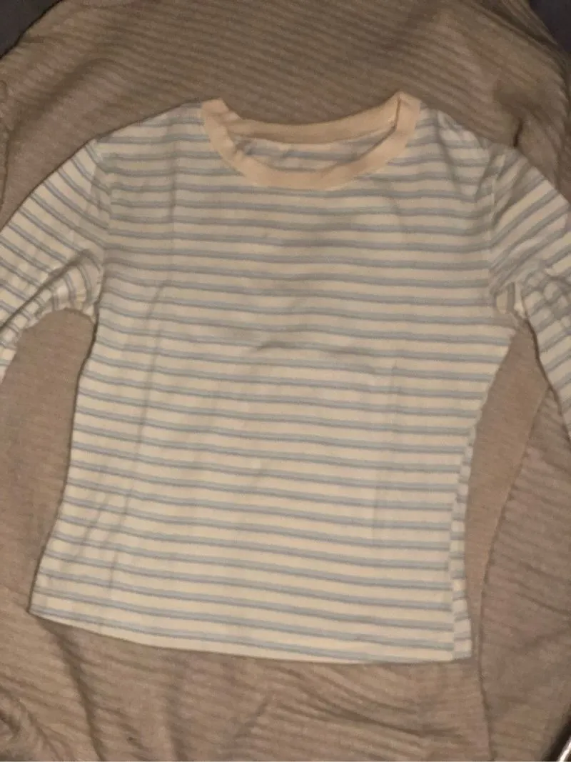 fit body longsleeve, blue n cream stripes photo 1
