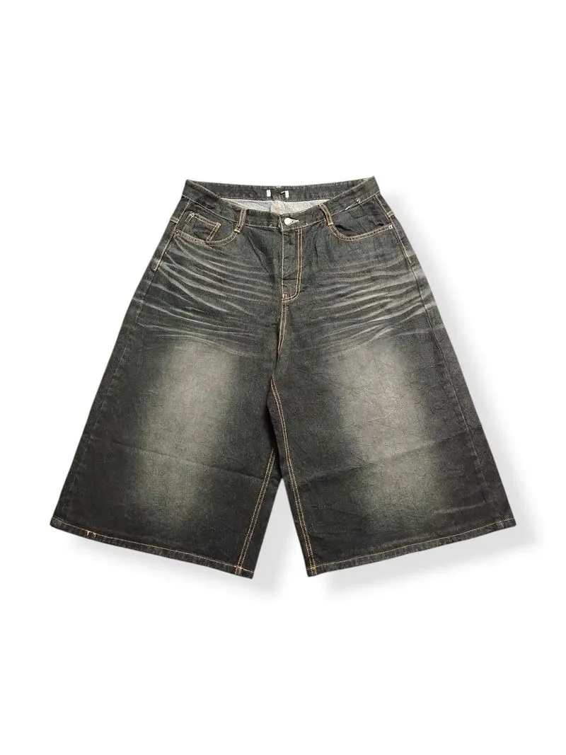 "Unbrand" Baggy Jorts Black Washed photo 1