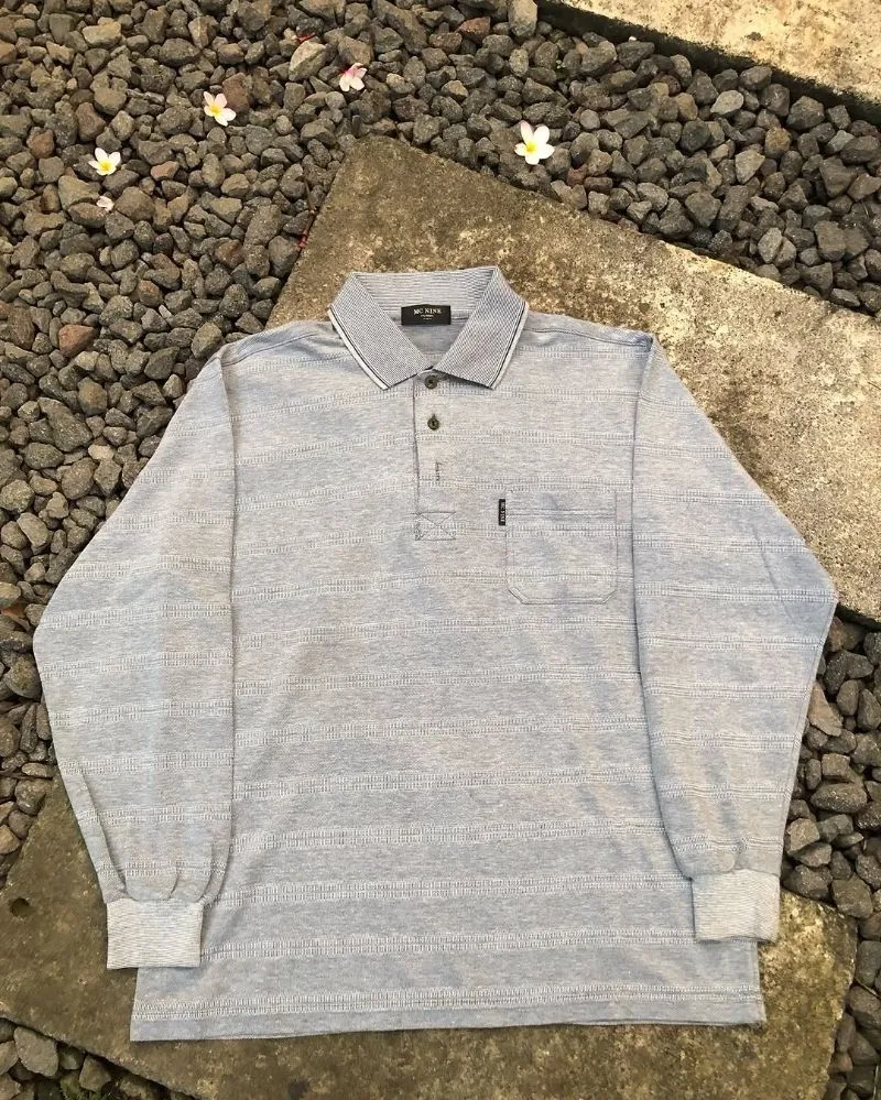 Vintage Casual Polo shirt Pria gray photo 1