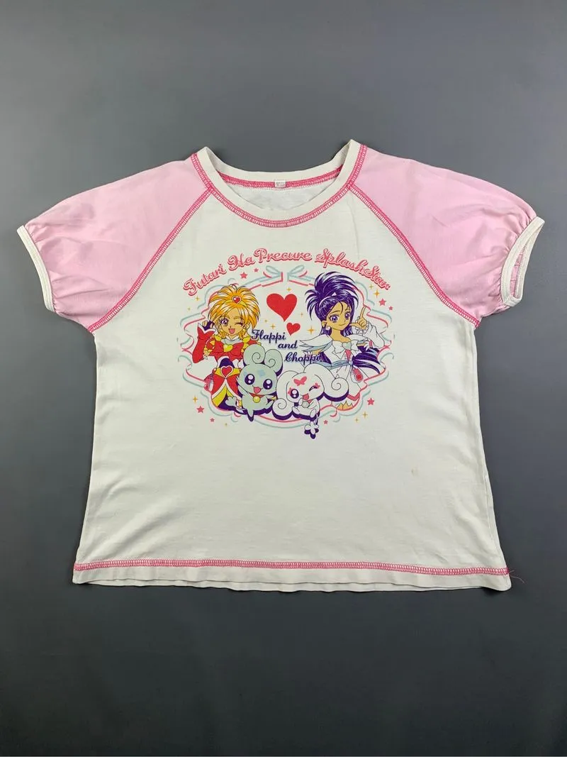 2000s Happi & Choppi Anime Ringer Baby Tee (S) photo 1