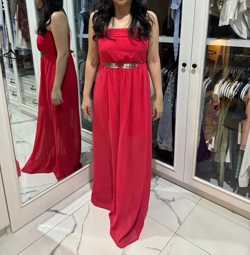 Zara sabrina long dress kemben pesta photo 1