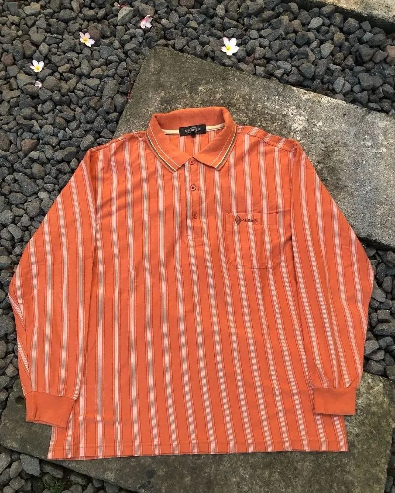 Vintage Casual Polo shirt Pria orange photo 1