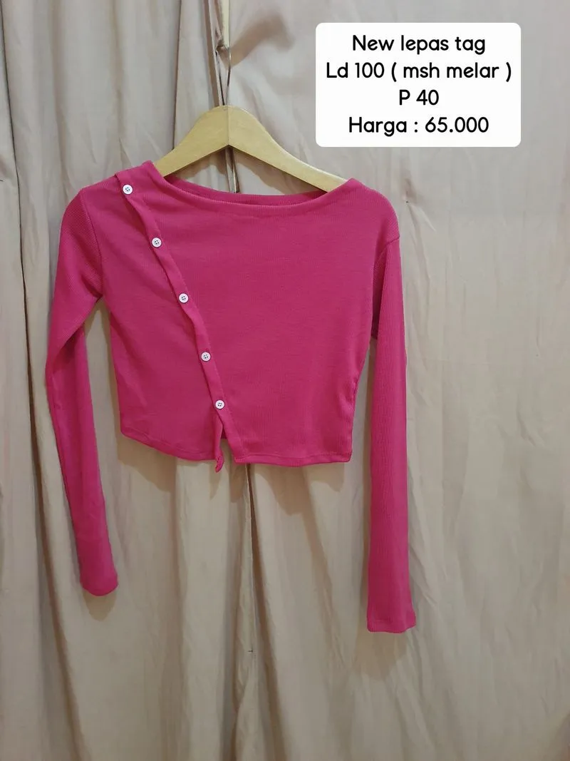 Atasan kancing fuschia photo 1