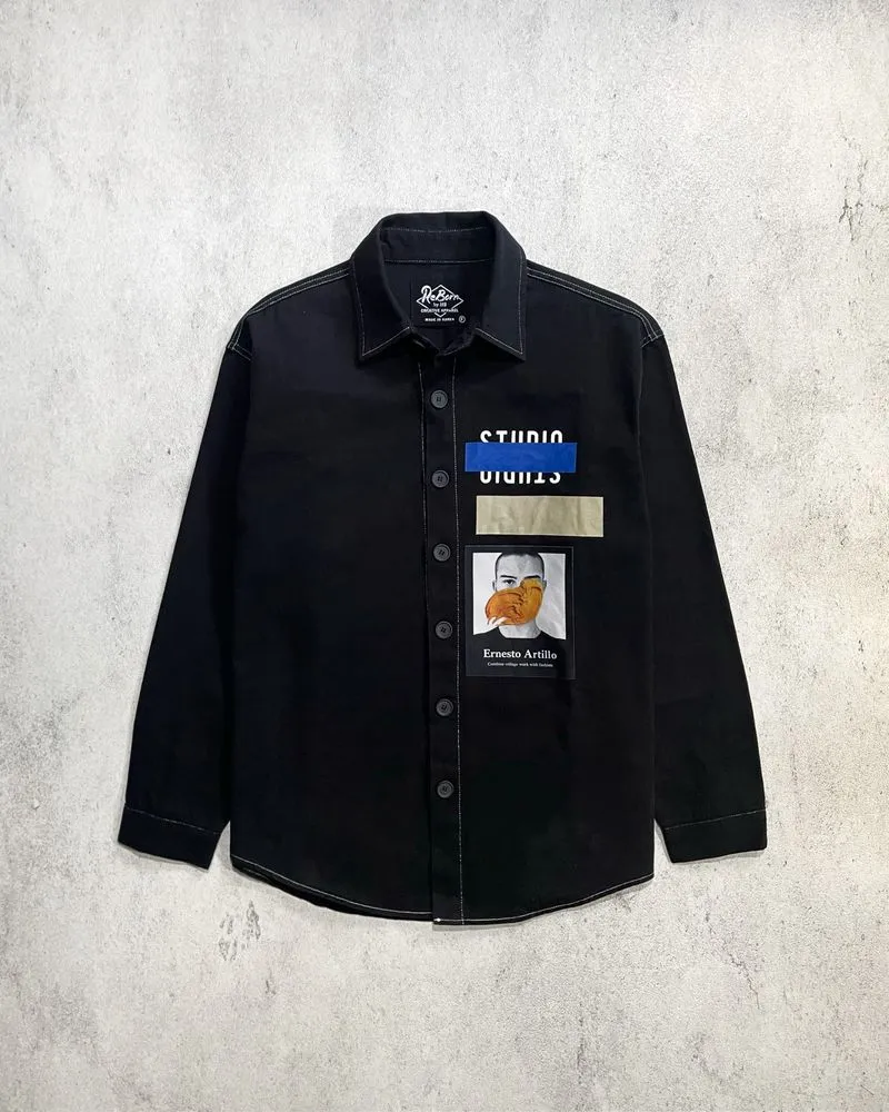 REBORN Canvas Outer Jacket . ( Oversized, Shirts ) photo 1