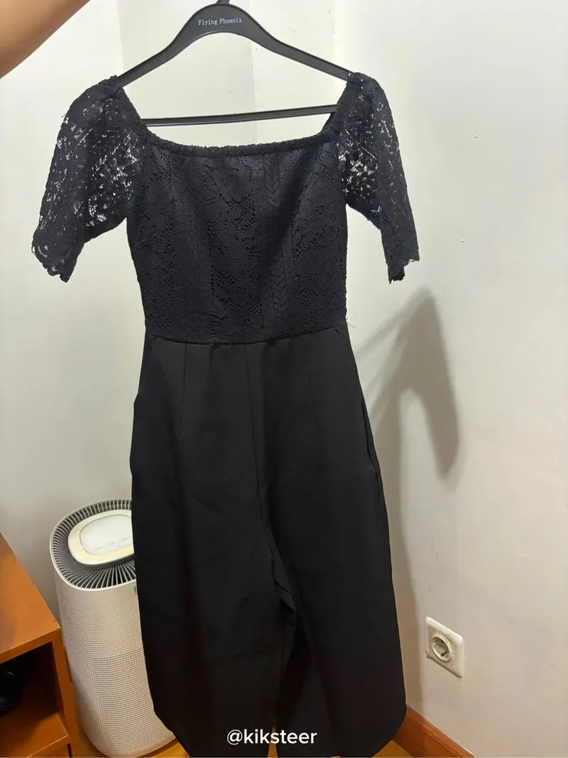 Jumpsuit Hitam Brokat Sabrina photo 1