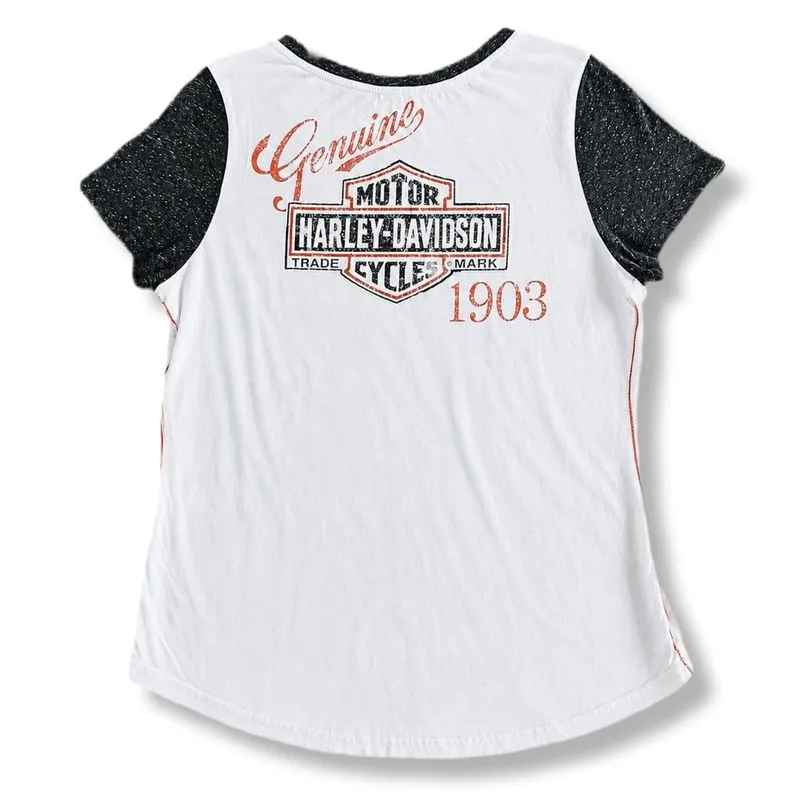 HARLEY DAVIDSON HALF BUTTON WOMEN T-SHIRT | KAOS | NM18 99  photo 1