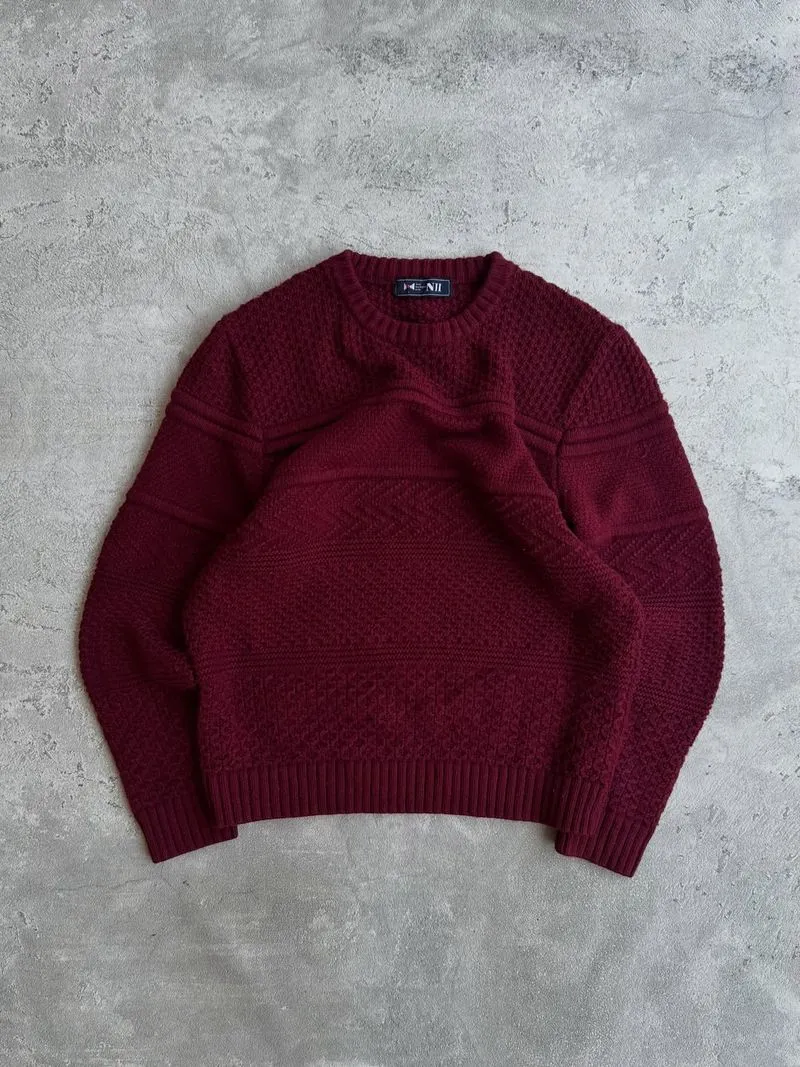 NII knitwear 3D textured basic sweater photo 1