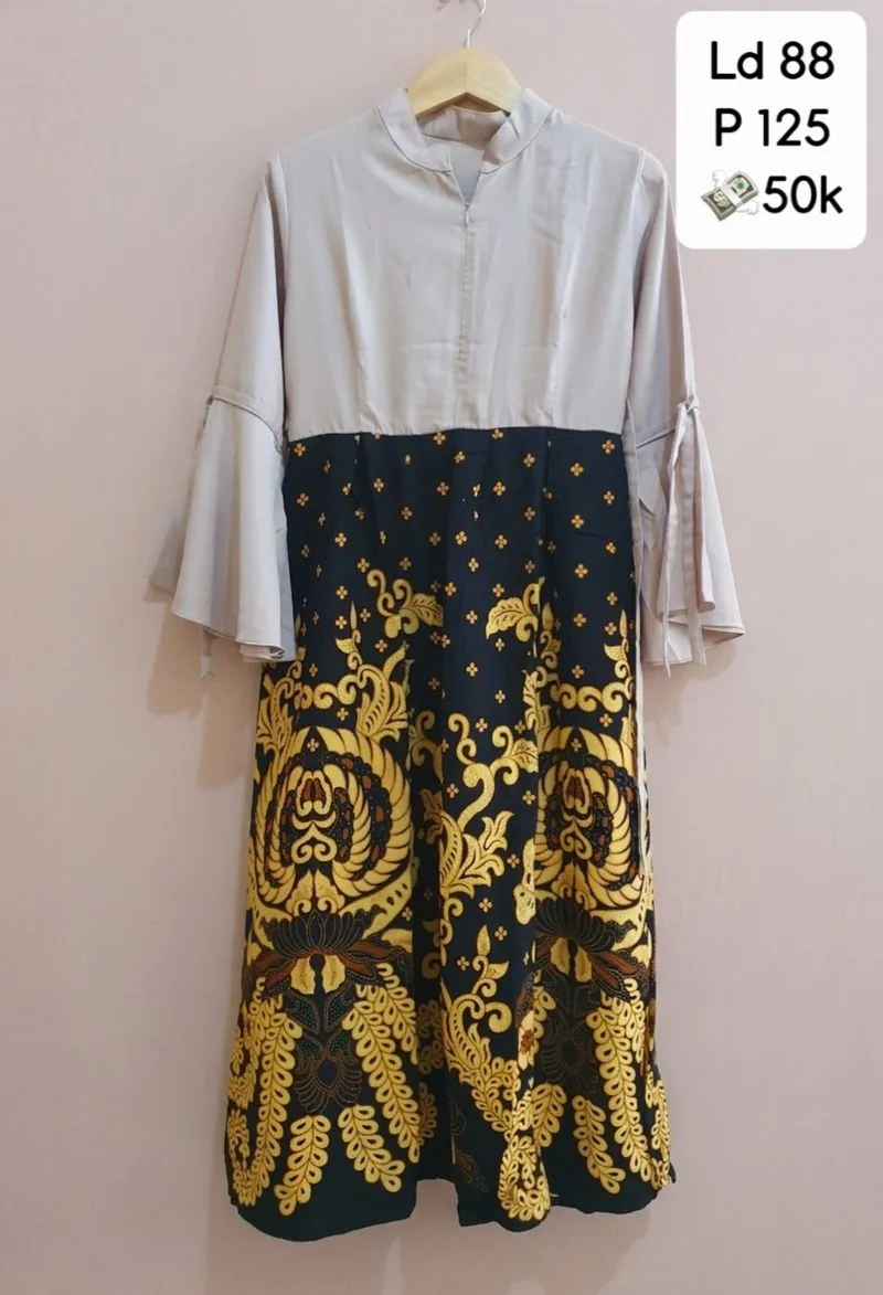 Gamis motif batik photo 1