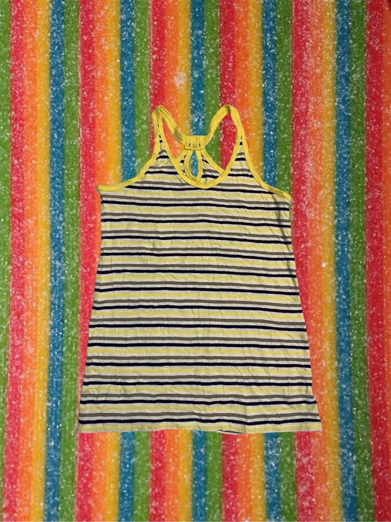 girls tank top yellow stripe  photo 1