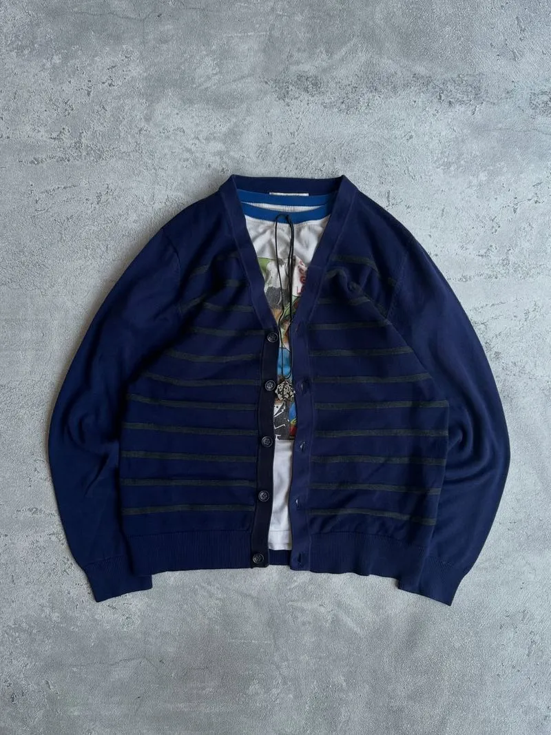 TNGT cardigan basic stripe pattern knit sweater photo 1