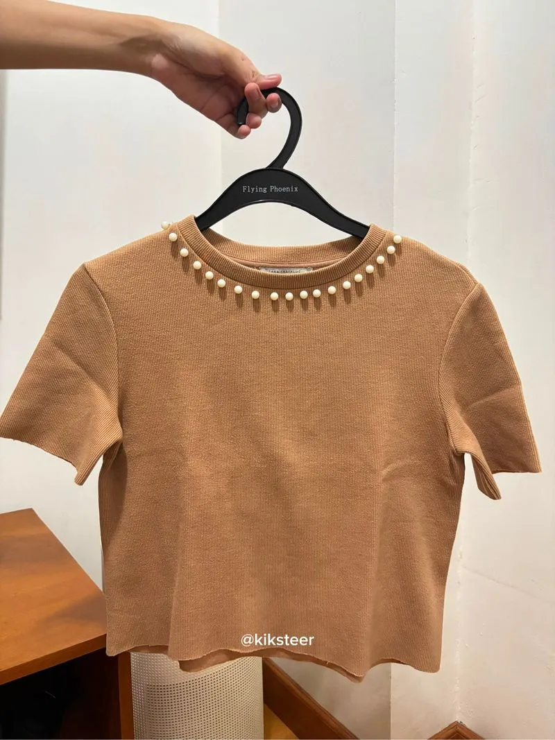 Knit Top Coklat Caramel Mutiara photo 1