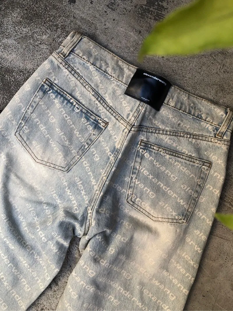 Alexander Wang Logo-Print Straight-Leg Jeans photo 1