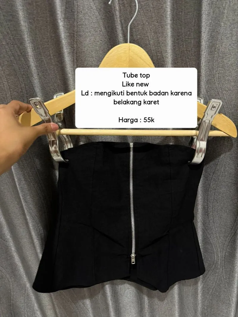 Tube top hitam photo 1