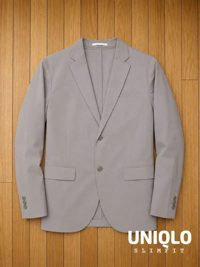 uniqlo blazer utility  slim fit warna coklat muda blazer uni photo 1