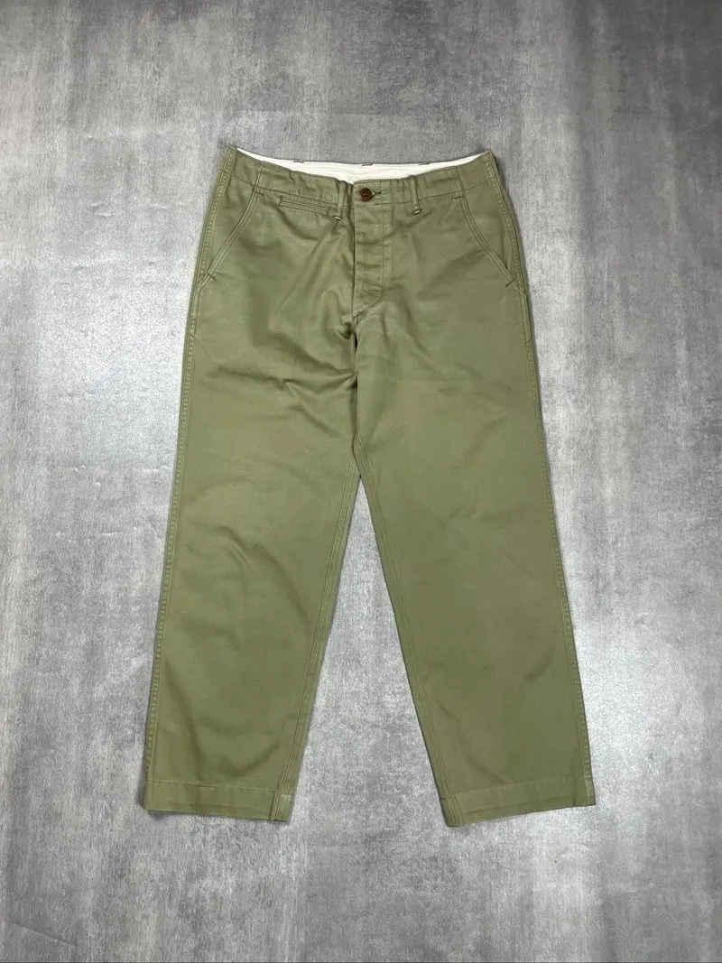 WAREHOUSE & CO.  DUCK DIGGER LOT 1082 CHINOES  OLIVE GREEN  photo 1