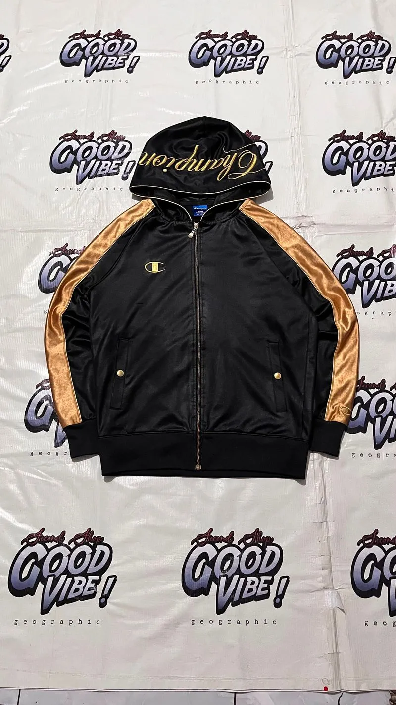 Zipper hoddie black and gold photo 1