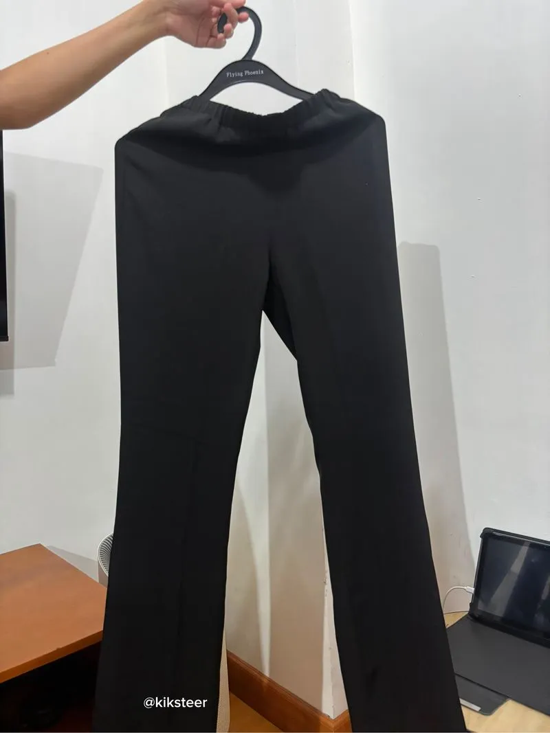 Celana Panjang Navy Highwaist Kancing + Karet photo 1