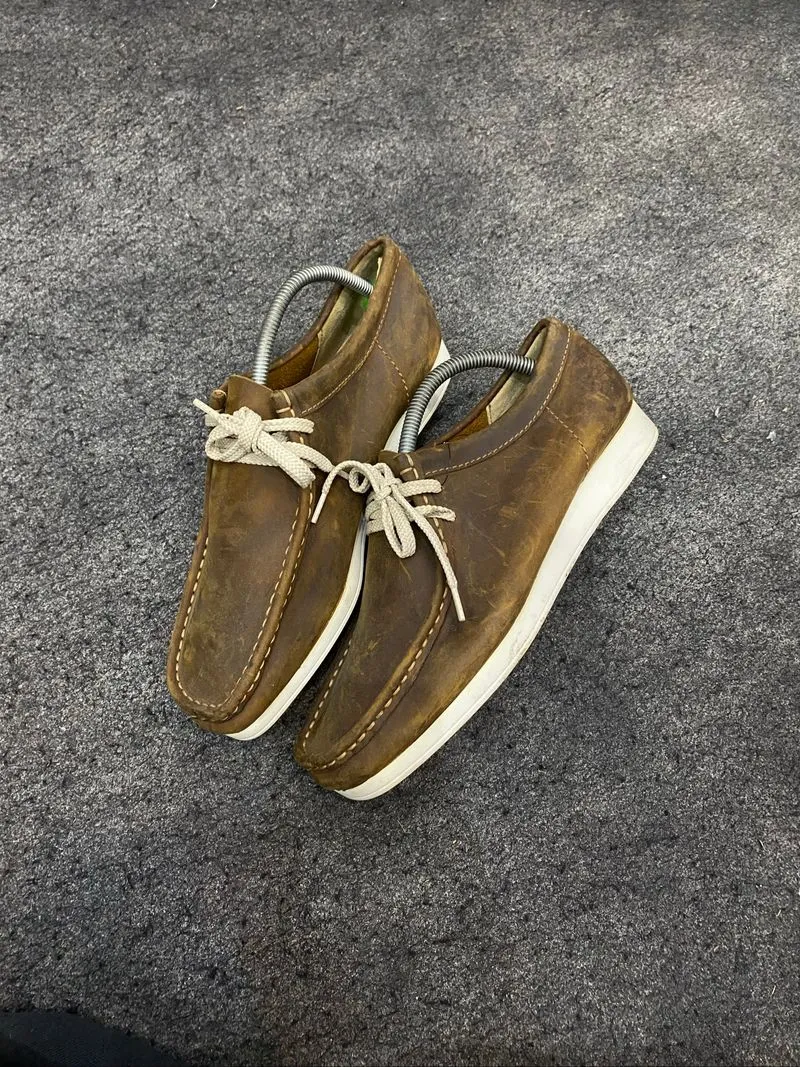 Clarks wallabe aerial leather low brown photo 1
