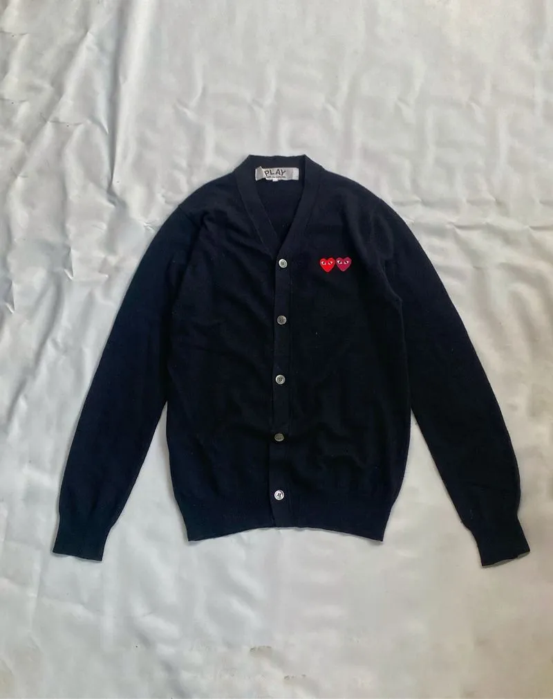 Play CDG (Comme des Garcons) Cardigan Black Double Heart photo 1