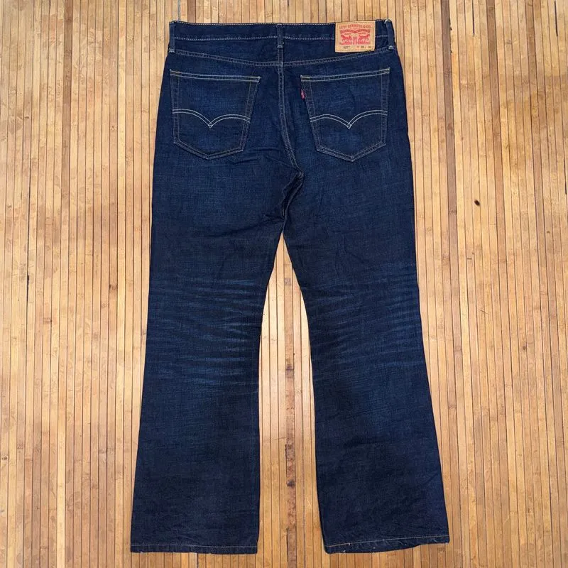 LEVIS 527 SLIM BOOTCUT FIT INDIGO BLUE FLARE DENIM JEANS photo 1