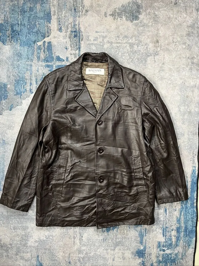 Vintage balmain leather jacket photo 1