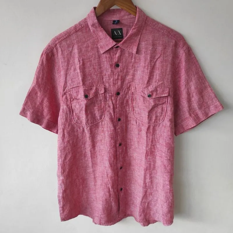 Kemeja armani exchange linen photo 1