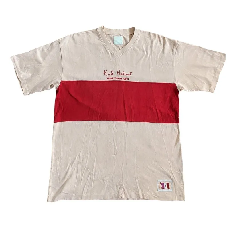 KARL HELMUT CENTER LOGO V NECK T-SHIRT | KAOS | NM18  photo 1
