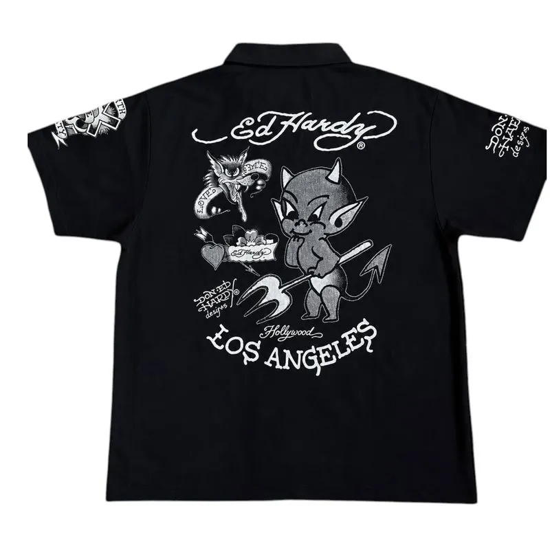 ED HARDY BLACK POLO SHIRT | KAOS KERAH | NM18 photo 1