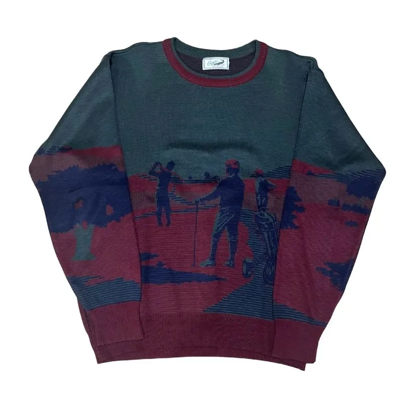 Crocodile Vintage Landscape Sweater Knitwear Rajut photo 1