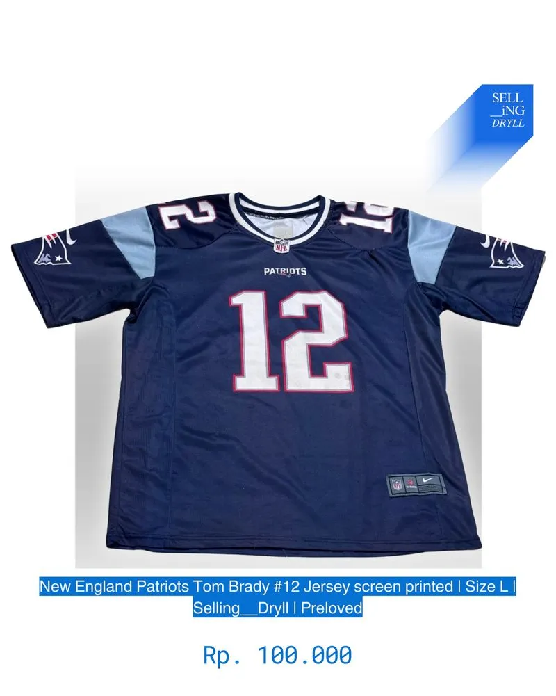 New England Patriots Tom Brady #12 Jersey screen printed | S photo 1