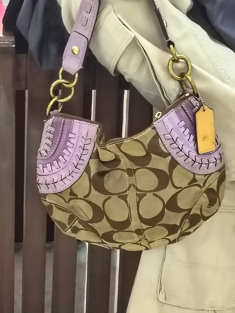 Coach rare ; coach shoulder bag ; coach bohemian suede hobo photo 1