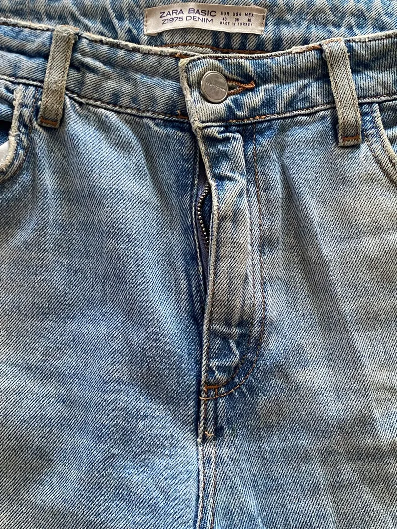 ZARA Grunge Casual High waisted jeans Wanita blue photo 1