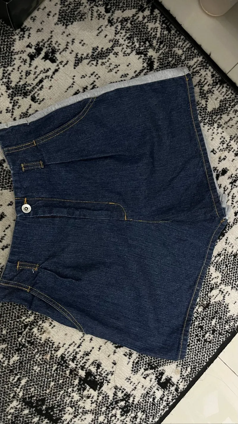 CELANA JEANS PENDEK TWO TONE photo 1