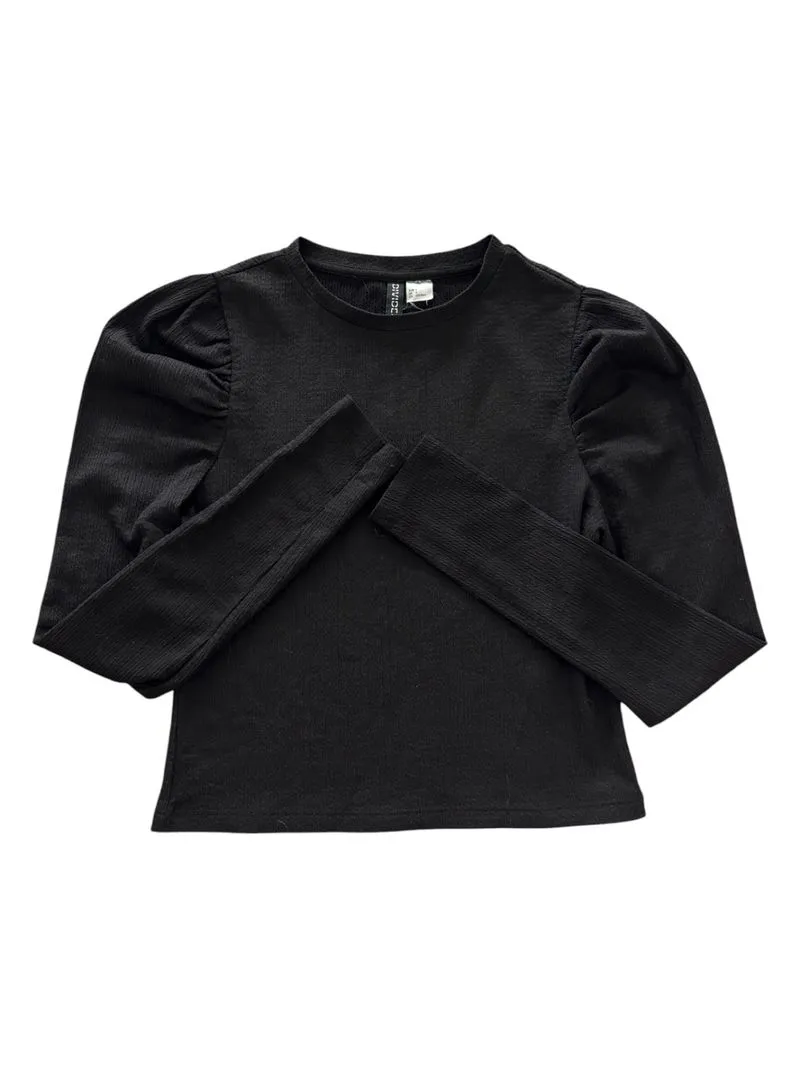 H&M Black Puff Sleeve Top photo 1