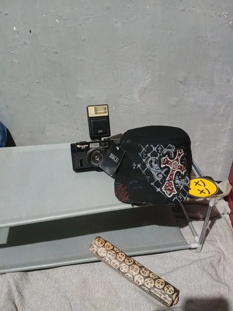 Y2K cross distressed patrol cap tage bke new photo 1