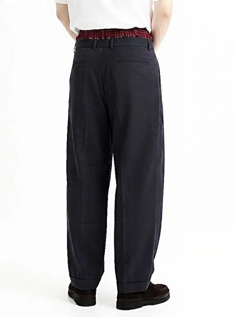 SUPERCREASE Japan Worka Formal Textured Cuffed Loose Pants photo 1