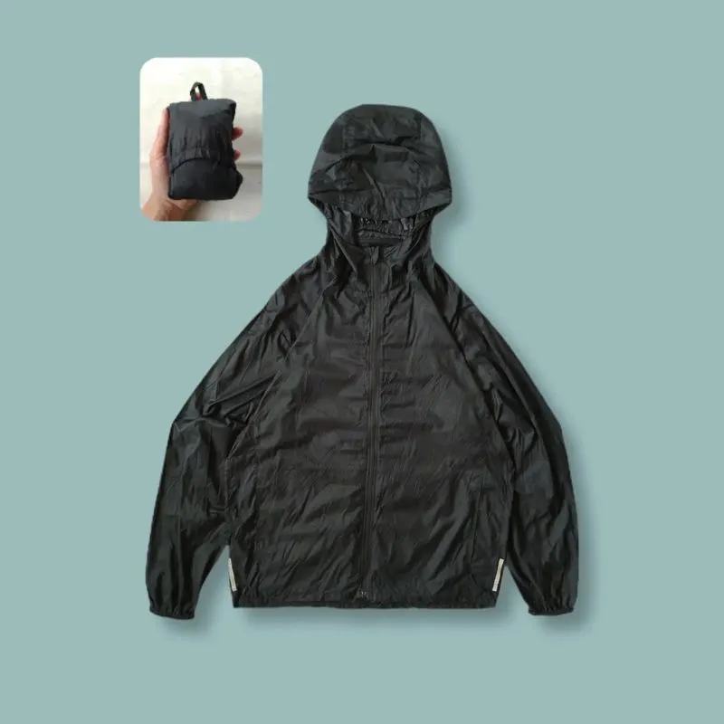 Jaket Parasut Lightweight Muji Pocketable Hitam Second photo 1